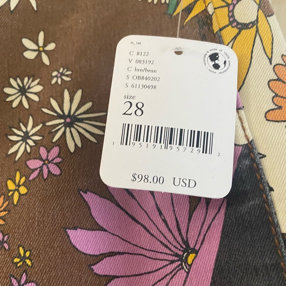 Free People multi color bell bottom pants new with tags never worn size 28